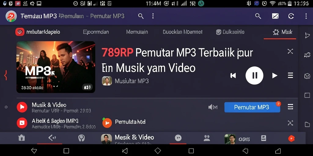 Antarmuka aplikasi <strong>789RP</strong> yang modern dan intuitif untuk Pemutar MP3.