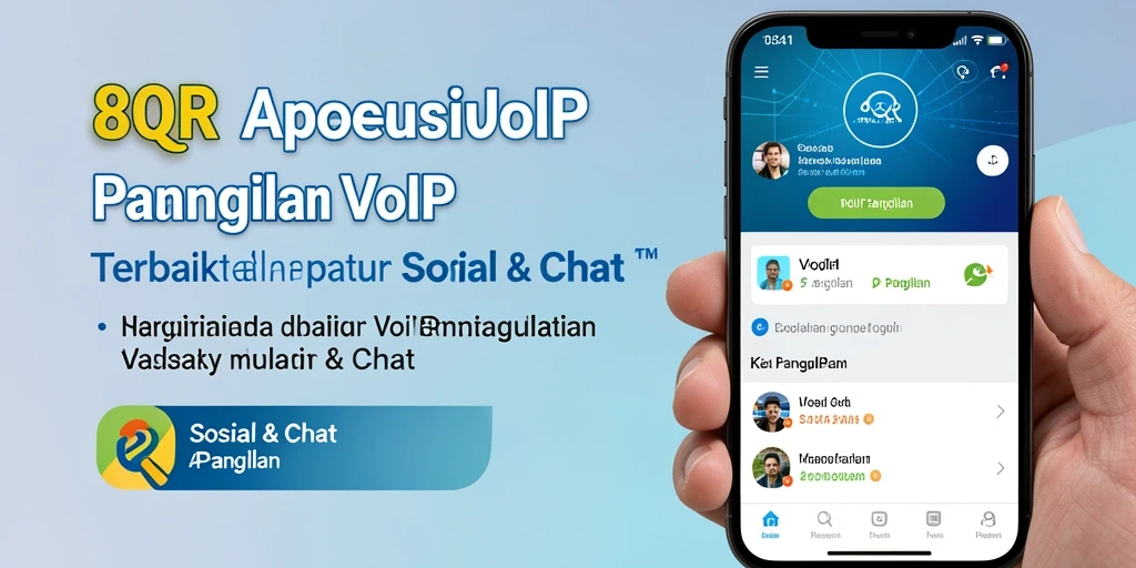 Antarmuka aplikasi 8QR yang elegan untuk panggilan VoIP.