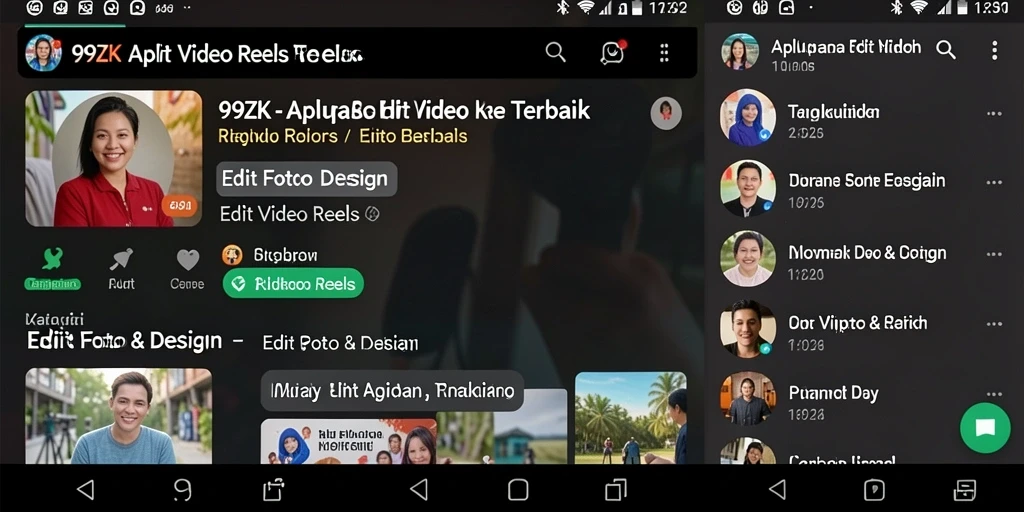 Antarmuka aplikasi 99ZK untuk Edit Video Reels yang user-friendly.