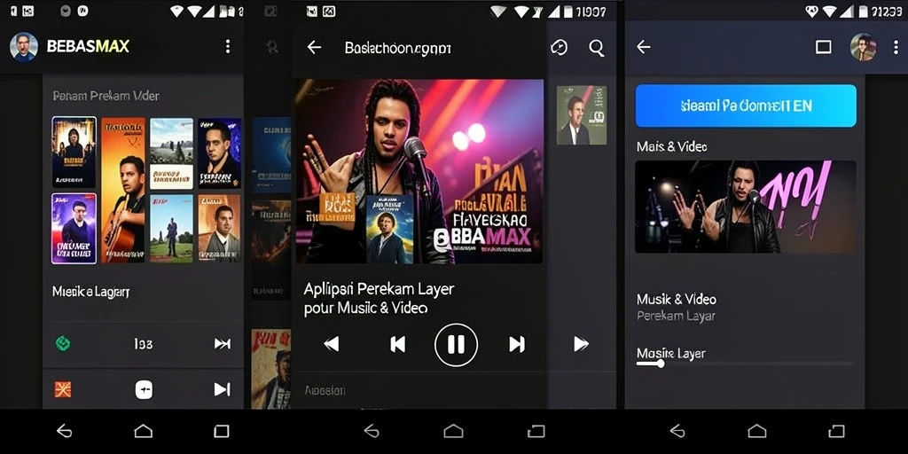 Tampilan antarmuka utama aplikasi BEBASMAX untuk perekaman layar.