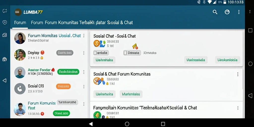 Antarmuka LUMBA77 dengan fitur Forum Komunitas yang interaktif.