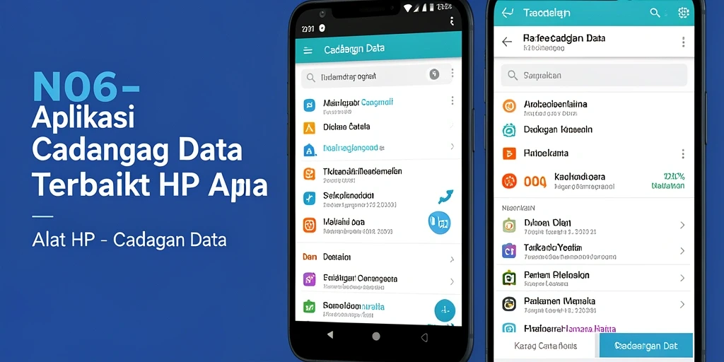 Tangkapan layar antarmuka aplikasi N06 yang menunjukkan fitur Cadangan Data.