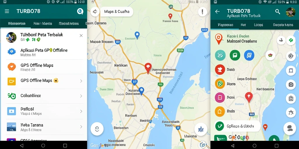 Antarmuka TURBO78 yang ramah pengguna untuk navigasi offline.